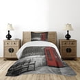 thumbnail image 4 of Ambesonne London Quilted Bedspread Set 2 Pcs, Famous City Landmark, Twin Size, Red Grey, 4 of 5