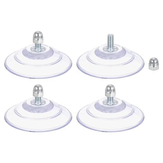 Uxcell 4 Paquetes de Ventosas para Vidrio 90mm/3.5" Diámetro Almohadillas de Succión con Tornillo M8 x 18mm