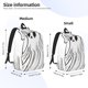 thumbnail image 2 of Disketp Cute Ghost Simple Drawing print Canvas Backpack Lightweight Travel Daypack Student Rucksack Laptop Backpack-Medium, 2 of 5