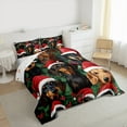 thumbnail image 2 of Manfei Cute Dachshund Bedding Comforter Set,Vintage Christmas Hat Twin Comforter Sets,Red Black Green Bedding Set For Boys Kids,Ultra Soft Home Decor Reversible,2 Pieces, 2 of 7