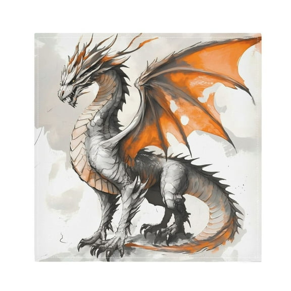 Napkin Satin Napkin 20*20Inchx1 Kitchen Towel Dinner Plate Towel Decorative Towel Napkin Tea Towel Suitable For Kitchen Table Watercolor Dragon
