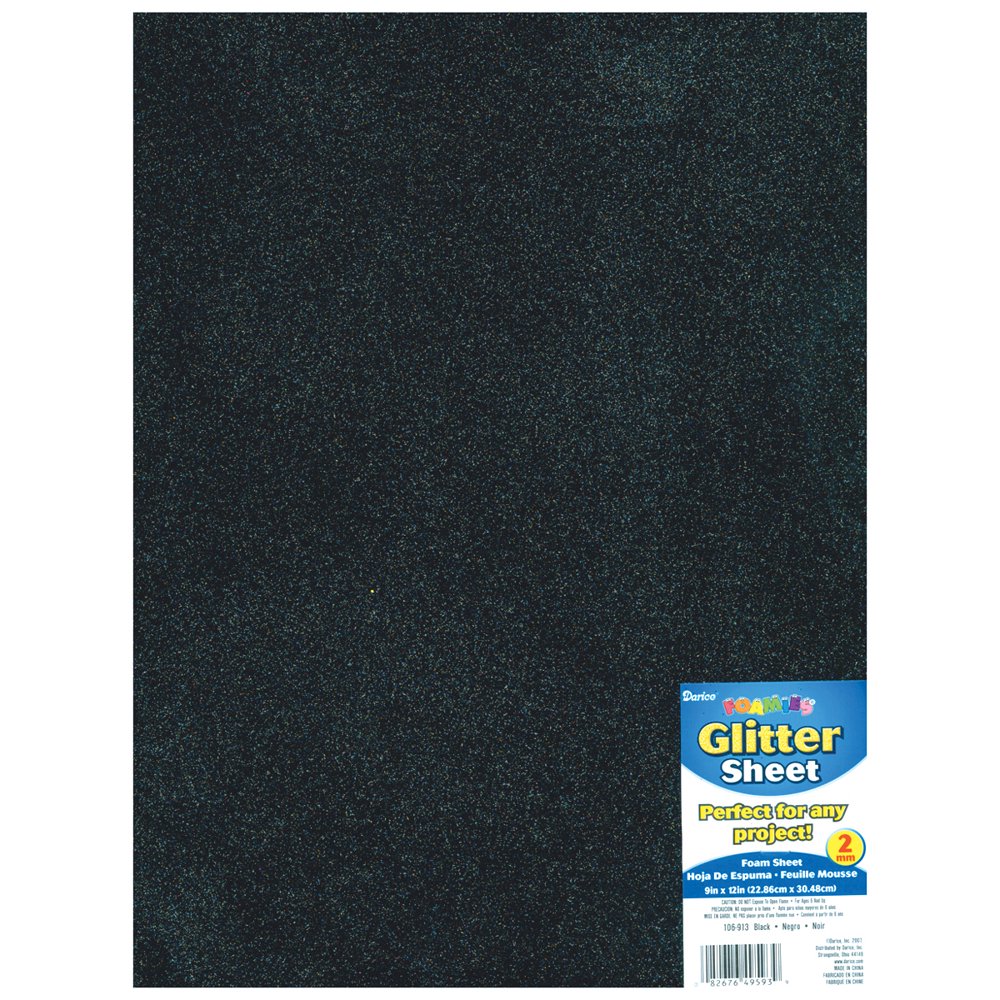 Glitter Foam Sheet 9"X12" 2mmBlack