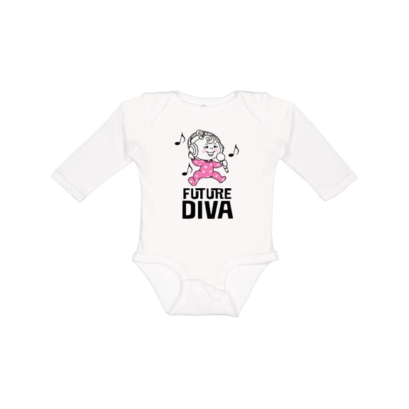 Inktastic Future Diva Baby Girl Singer Girls Long Sleeve Baby Bodysuit