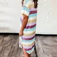 thumbnail image 6 of Maxi Dresses For Women 2024 Stripe Casual Short Sleeve V Neck Short Party Dress A-Line Flowy Maxi Dresses, 6 of 6