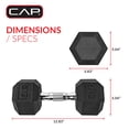 thumbnail image 5 of CAP Barbell, 30lb Rubber Hex Dumbbell, Single, 5 of 8