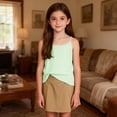 thumbnail image 4 of Ugoldhm Girls' Vertical Stripe Spaghetti Strap Cami Top Summer Casual Camisole 4-14 Years Old Clothes, 4 of 8