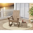 thumbnail image 2 of Costaelm Palms Outdoor HDPE Plastic Adirondack Rocking Chair, Weathered Wood, 2 of 8