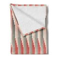 thumbnail image 2 of Abstract Soft Flannel Fleece Throw Blanket, Retro Style Bicolor Composition with Vertical Stripes Futuristic, Cozy Plush for Indoor and Outdoor Use, 70" x 90", Grey and Scarlet, by Ambesonne, 2 of 5