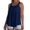 Dark blue, variant on Women's Tops, Tees & Blouses Women Pleated Neck Wide Strap Fleece Lined Built-In Padded Bra Loose Sleeveless Casual Camisole Soft Warm Base Layer Tank Top Black S