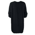 thumbnail image 5 of Arlun Women's Fuzzy Pullover Sweater Dresses Fall Winter Loose Crew Neck Long Sleeve Furry Midi Dress V-Neck Soft Comfy Solid Color 2025 Casual Outfits Black XXXL, 5 of 5