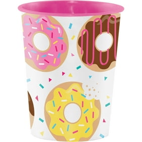 Creative Converting Donut Time Keepsake Cup Multi-color Plastic Party Supply Set, 16 Ounces