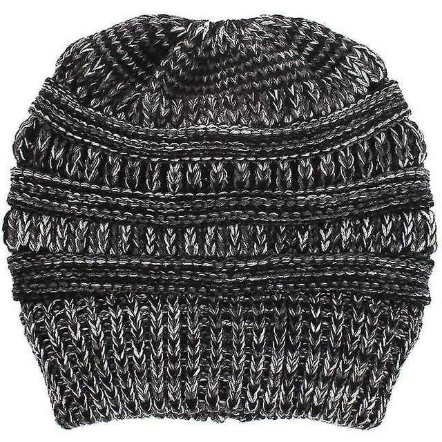 Tuque Queue de Cheval d'Hiver pour Femmes, Bonnet Extensible Tricoté, Casquette