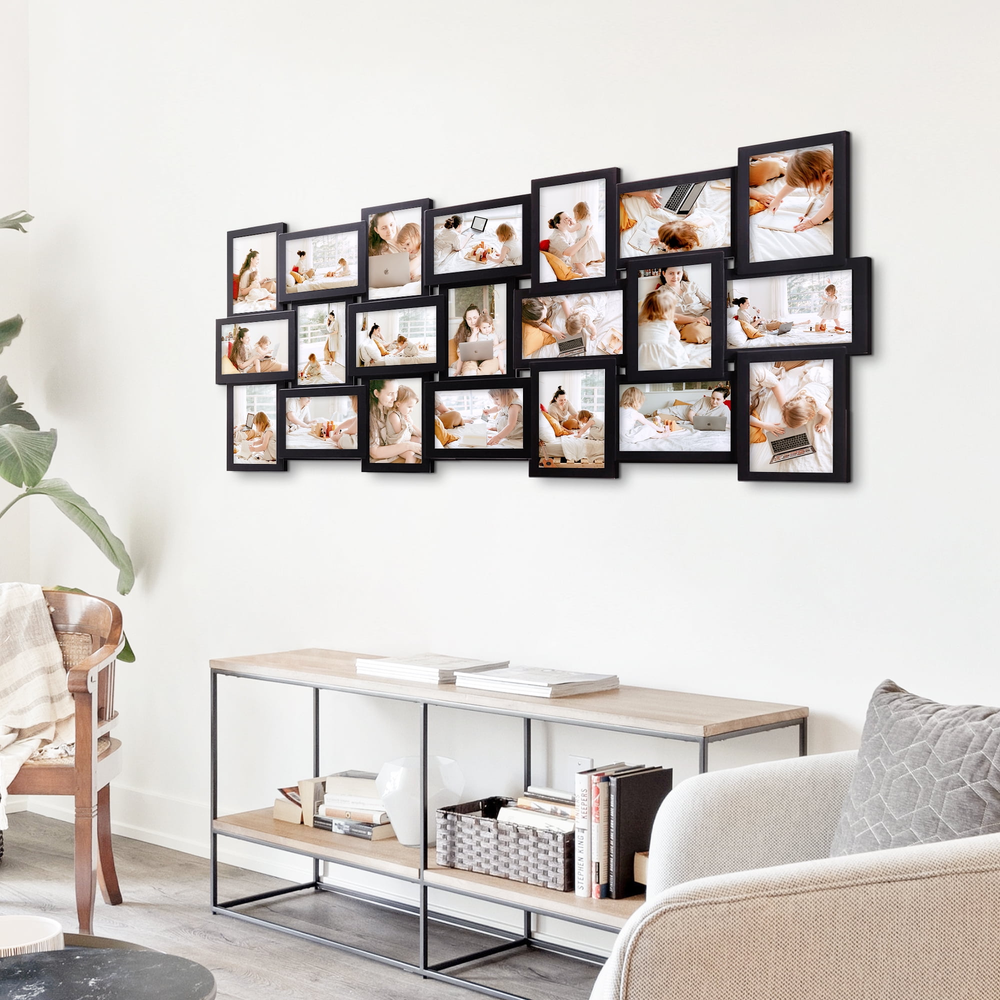 21 Openings Multiple Photo Frame Family Collage Picture Frames 6x4 Black For Wall