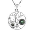 thumbnail image 5 of Bountiful Tree of Life Abalone Shell Sterling Silver Round Pendant Necklace, 5 of 6