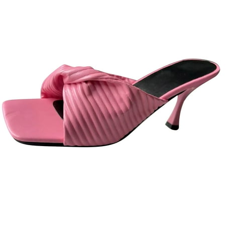 

Wrinkled Heels Fishmouth Slippers High Heels Women s Shoes High Heeled Sandals