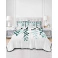 thumbnail image 3 of Teal Ombre Botanical Full Size Down Alternative Comforter, Lightweight Comforter Quilt Bedding Set with Pillow Shams Watercolor Pastoral Leaf All Seasons Bed Comforter Duvet Insert 78"x90", 3 of 7