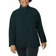 thumbnail image 3 of Eddie Bauer Womens Midweight Quarter Zip Fleece Pullover (Evergreen, X-Large), 3 of 5