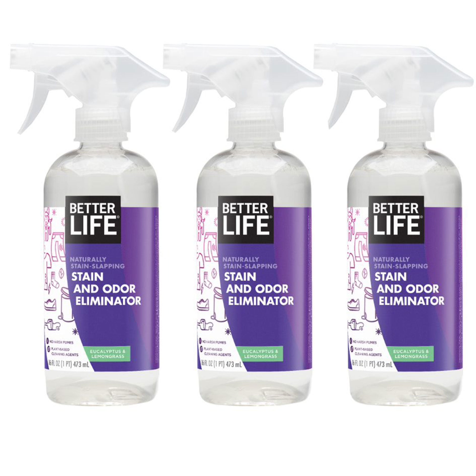 Better Life Stain & Odor Eliminator, Eucalyptus & Lemongrass (3 Pack