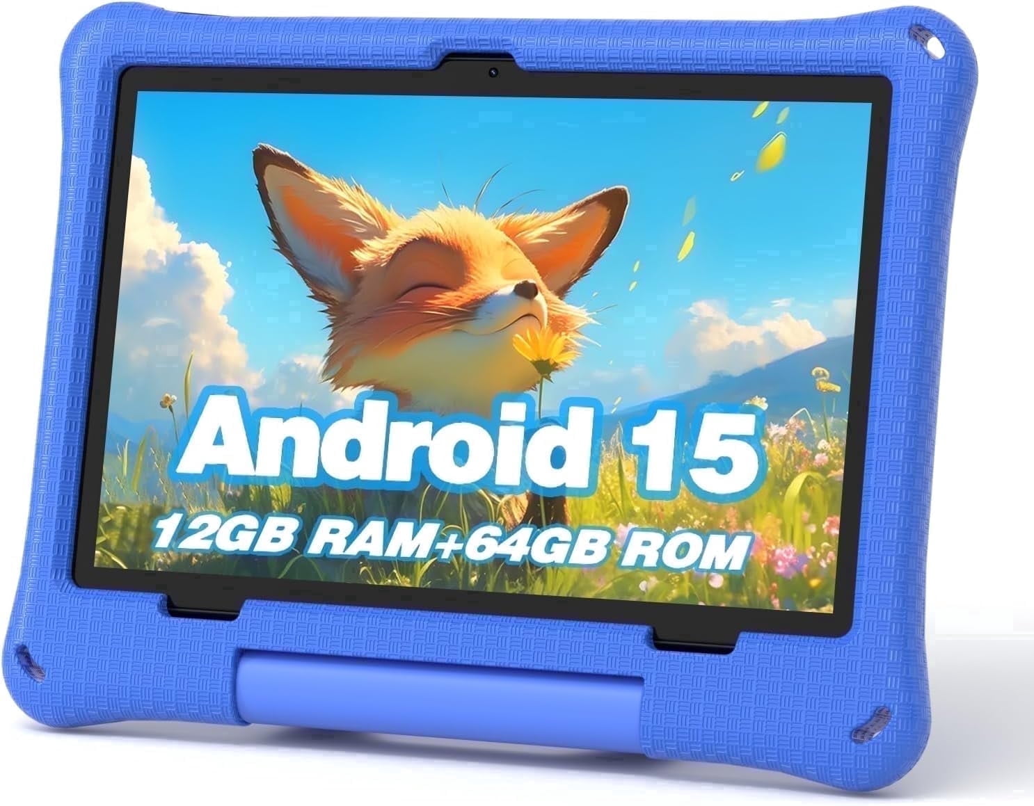Callsky 10.1-Inch Kids Tablet, Android 15, ABCmouse Authorized Learning App, 12GB+64GB, Google Kids Space, Parental Controls, 8-Hour Battery, Blue
