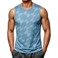 thumbnail image 2 of TKKCS Mens Geometric Print Workout Tank Tops- Quick Dry Crew Neck Breathable Gym Lightweight Sleeveless Athletic Shirts Light Blue Size 5XL, 2 of 9
