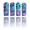thumbnail image 4 of ONLYEOR Halloween Medium Long Press On Nails, Colored Nail Tips with Spooky Prints, Reusable Fake Nails for DIY Manicure, 4 of 6