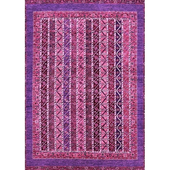 Ahgly Company Indoor Rectangle Abstract Pink Modern Area Rugs, 2' x 5'