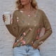 thumbnail image 4 of Camisetas de manga larga para mujer, ropa con estampado de flores a la moda, cuello en V, Tops holgados informales para mujer 2022, 4 of 4
