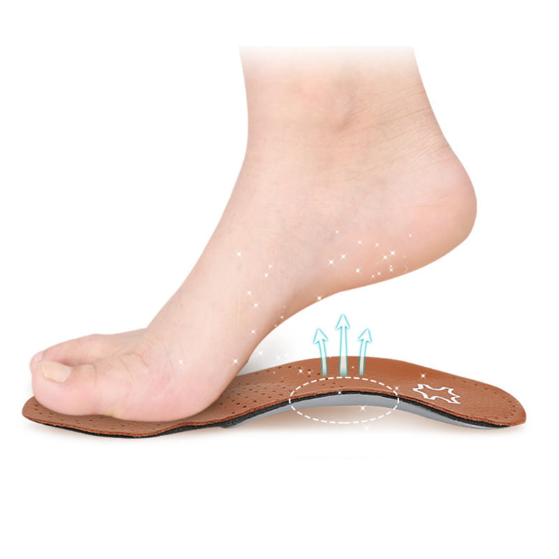 High quality Leather Orthopedic Insole Flat Foot Arch Sup for Flat men and women 