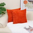 thumbnail image 1 of Nvzi 2Pcs Simple wheat grain solid color pillowcase Classic and timeless, a simple pillowcase in a solid color that matches any bed 15.75x15.75inch(tangerine）, 1 of 5