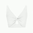 thumbnail image 4 of ORT Bikini Tops for Women Tankini Tops Cropped Knot Twist Cut Out Adjustable Swimsuit Top Beach Bathing Suit Top Only(White,L), 4 of 4