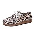 thumbnail image 3 of YOUYEDIAN Loafers for Women Versatile Slip On Round Toe Casual Non Slip Lace-up Flats Fashion Leopard Print Comfy Walking Shoes, 3 of 5