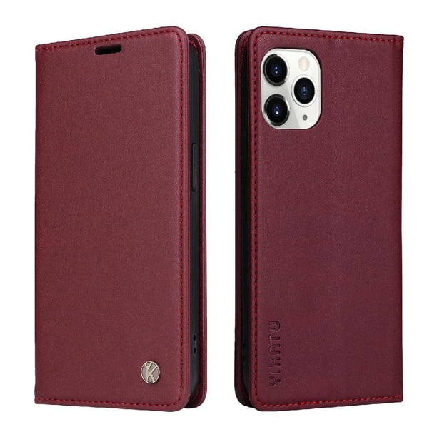 Funda para iPhone 11 Pro Max Estuche de Cuero PU Tipo Cartera con Ranuras para Tarjetas y Cierre Magnético