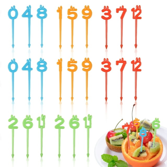 Billuyoard Tenedores de fruta de comida convenientes y prácticos ABS para diversas ocasiones, tenedor de fruta para postre y pastel Mostrada