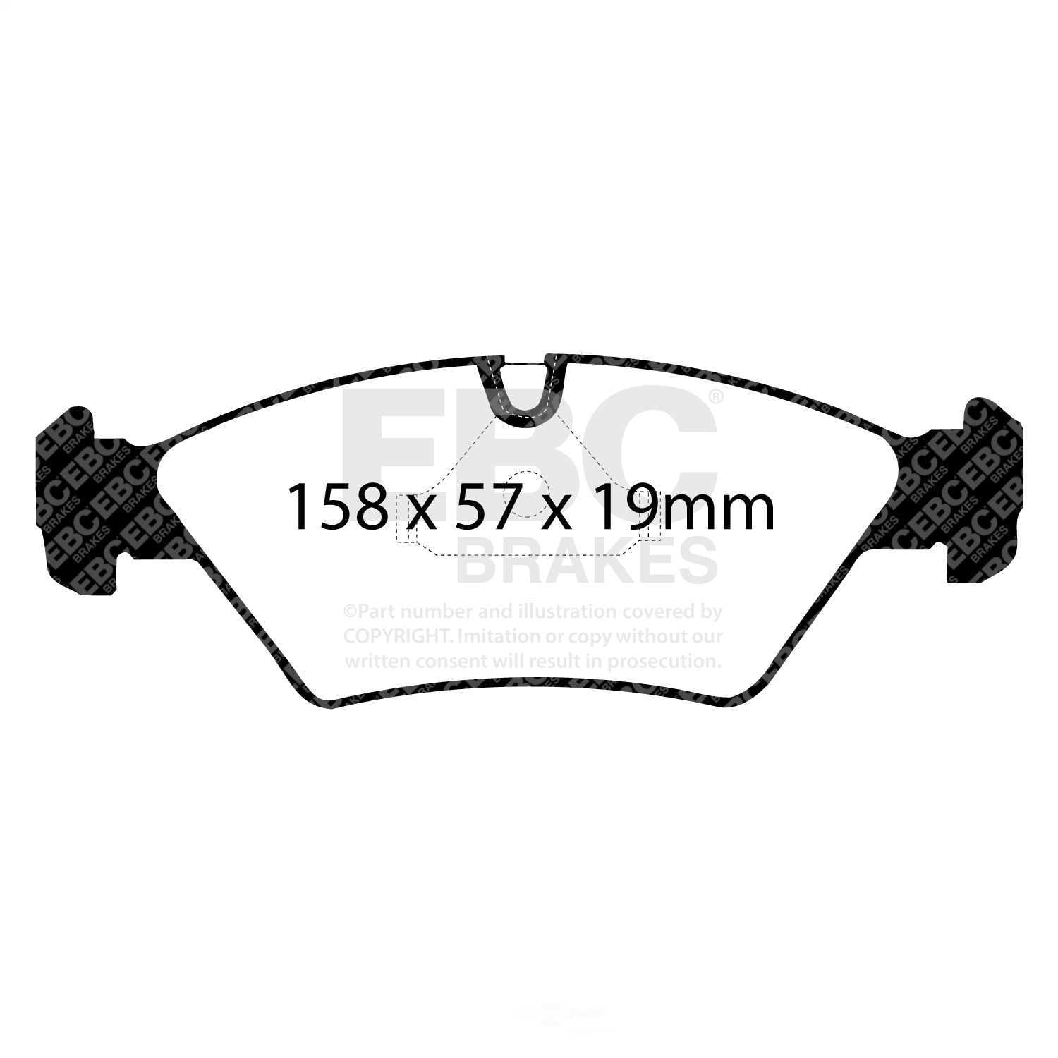EBC Brakes Redstuff Premium Fast Street Pad For All Engine Sizes Fits select: 1988-1991 BMW M3, 1982-1988 BMW 528