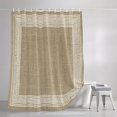 thumbnail image 3 of Brown Geometric Shower Curtains for Bathroom, White Greek Key Design Burlap Modern Art Waterproof Fabric Shower Curtain, Decorative Bathroom Curtain for Bathtub, 72"x72" , No Hooks Included, 3 of 9