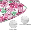 thumbnail image 3 of Goofa Flamingo Print Plush Throw Pillow Case, Soft Velvet with Hidden Zipper, Decorative Cushion Cover for Sofa, Bed, Car, and Home Décor-16"x24", 3 of 6