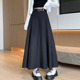 thumbnail image 1 of Falda plisada de primavera y verano para mujer, vestido elegante adelgazante de cintura alta, falda larga, sensación de alta gama, 1 of 4
