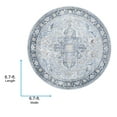 thumbnail image 5 of Livabliss Area Rugs for Living Room, 7ft Round Hassler Traditional Light Slate Round Rug, Bedroom Dining Room Home Decor Stain Resistant Carpet (6'7" x 6'7"), 5 of 8