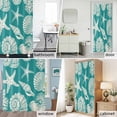 thumbnail image 5 of Shower Curtain Bathroom Set Summer Ocean Conch Shell Waterproof Fabric Shower Curtains with Grommets&Hooks, Coastal Starfish Turquoise Privacy Bath Curtain for Bathtub 72x72in, 5 of 9