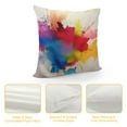 thumbnail image 4 of HENGT  Bright Watercolor Stains Throw Pillow Cover Colorful Splash Grain Messy Rainbow Blot Pillow Case 18x18 Inch Decorative Square Cushion for Home Couch Bed, 4 of 5