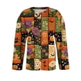 thumbnail image 6 of Halloween Sweaters for Women Cute Halloween Party Graphic Womens Cardigan Sweaters Open Knit Utton Down Cropped Long Sleeve Fall Trendy Comfy Cardigan Outwear Orange M, 6 of 6