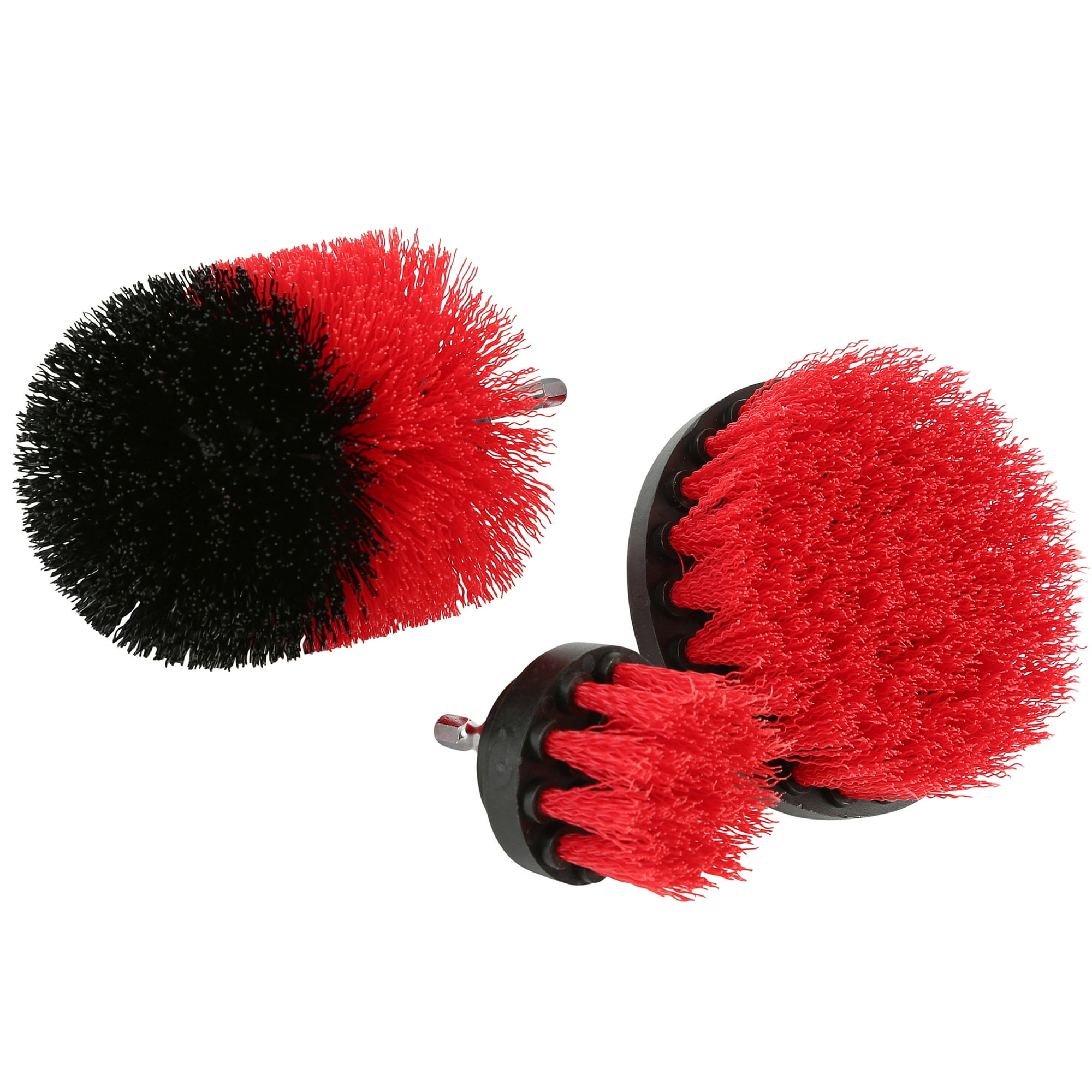 Hyper Tough Nylon Scrub Brush Cleaning Attachments for Power Drill Bit Set Black, 3 Pieces