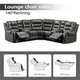 thumbnail image 3 of Pemberly Row PU Leather Gray Sectional Sofa L-Shaped Reclining, 3 of 8