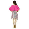 thumbnail image 2 of Bimba Women Multicolor Rayon Short Shift Dress With Pink Poncho Top, 2 of 5