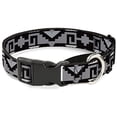 thumbnail image 1 of buckle-down martingale dog collar - navajo2 black gray - 1" wide - fits 15-26" neck size - large, 1 of 1