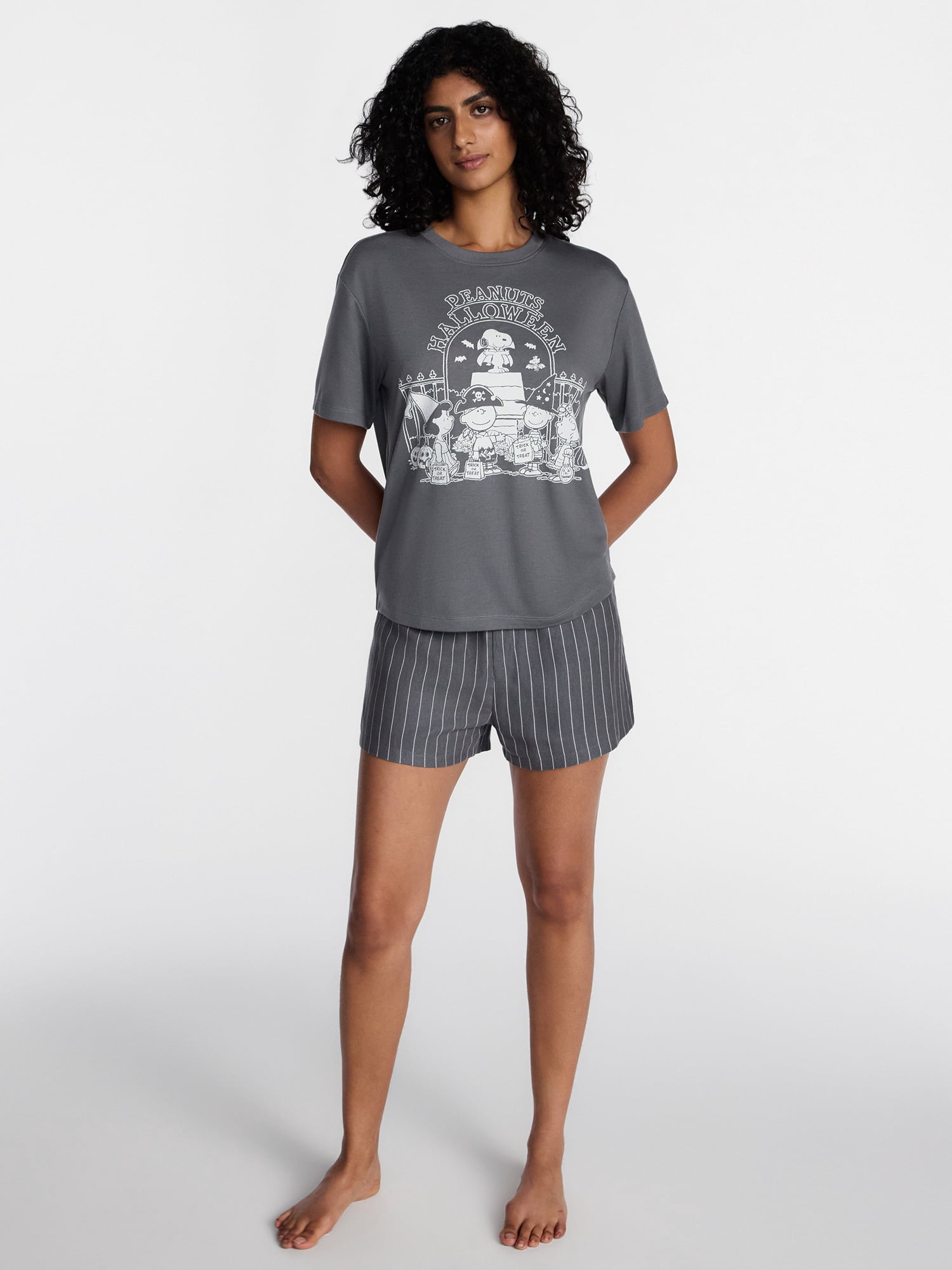Peanuts Halloween Night Women's and Women's Plus Shorty Set, 2-Piece Sizes XS-3X