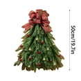thumbnail image 4 of Extra Large 19.7 Inch Triangle Xmas Wreath Handmade Farmhouse Style Christmas Tree Shape Garland with Bows Balls for Front Door Indoor Outdoor Holiday Party Decorations and Home festive Decor, 4 of 9