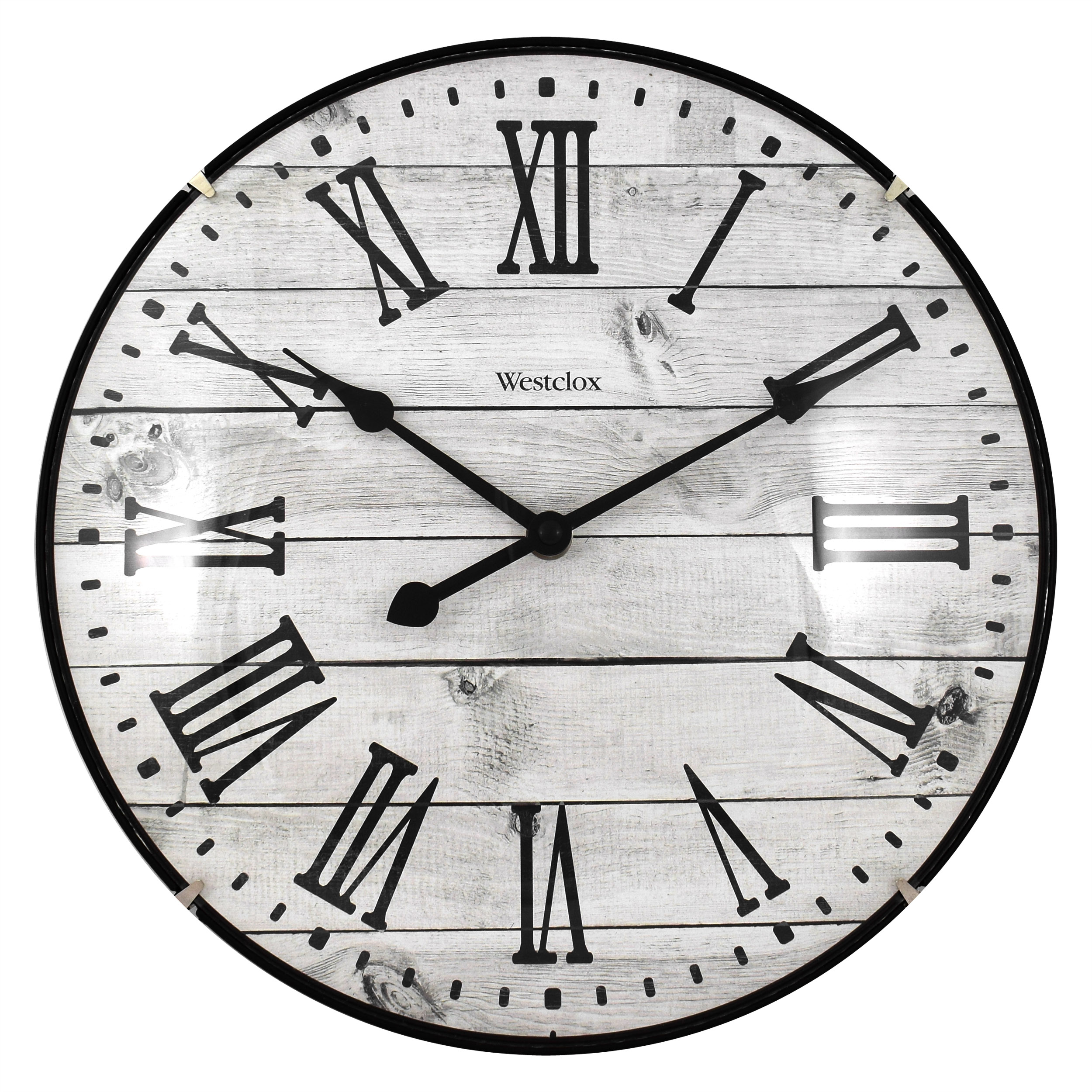 VintageInspired Westclox 12" Domed Glass Wall Clock with Barnwood Dial