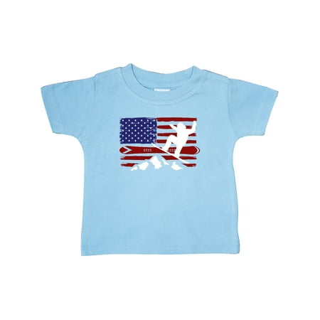 

Inktastic Snowboarding US Flag Gift Baby Boy or Baby Girl T-Shirt