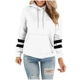thumbnail image 2 of Odbmxy Long Sleeve Womens Hoodies White Women Shirts Athleisure Pullover Striped with Pocket Loose Sweatshirts,XXL, 2 of 5